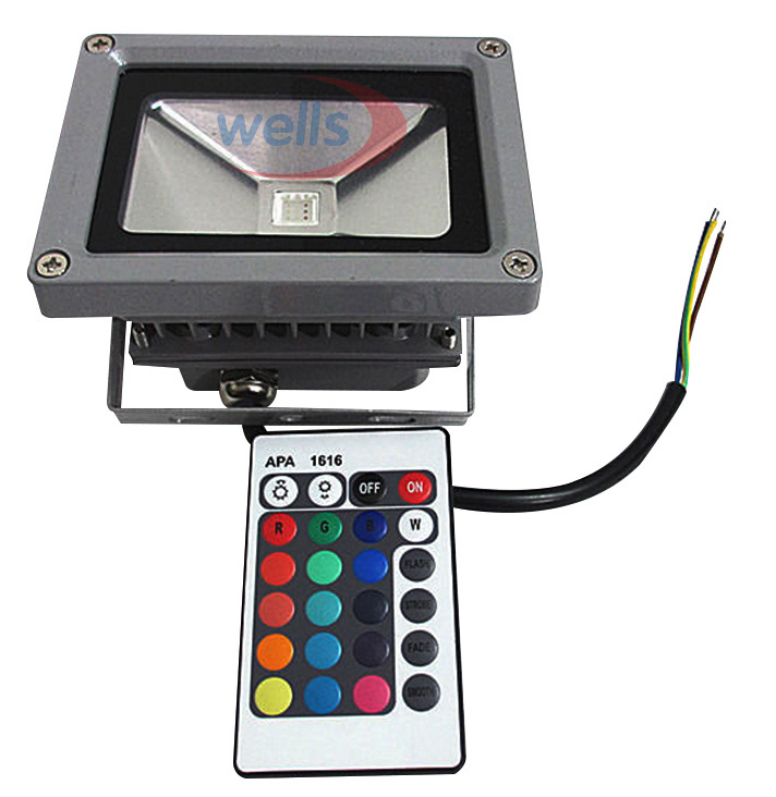 10W LED Flood Light White/Warm White/Red/Green/Blue/RGB Outdoor Waterproof IP65 Multicolor Spotlight+ 24key IR Remote AC 85-265V