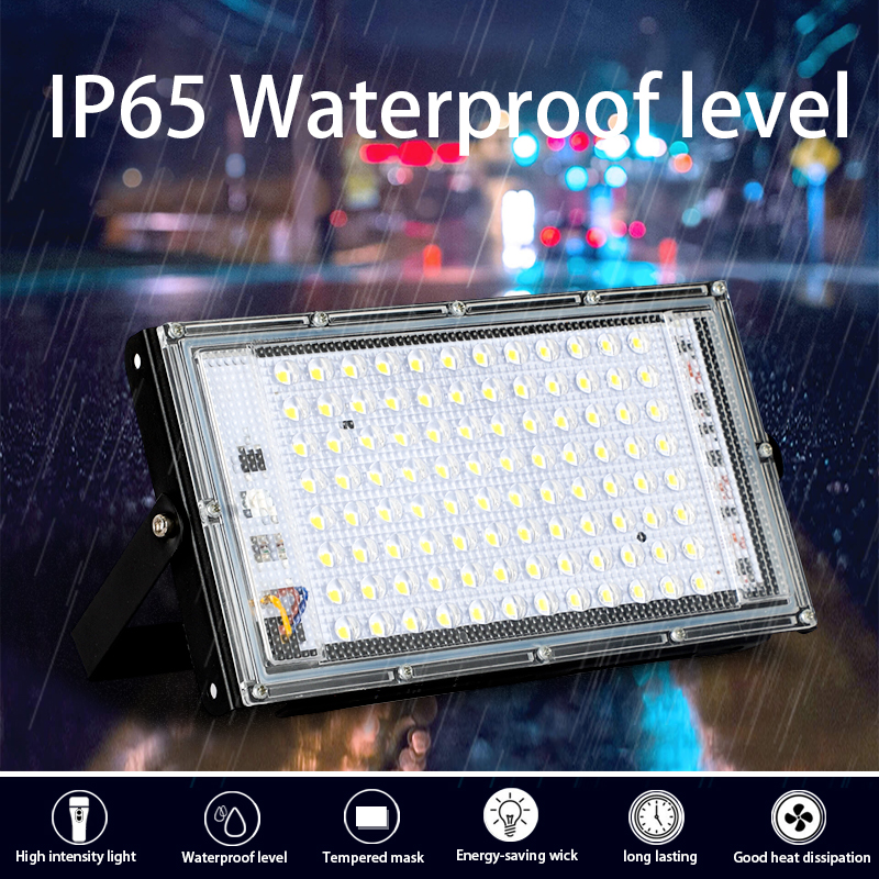 LED Flood Light 100W AC 220V-240V Floodlight streetIP65 Waterproof Outdoor Wall Reflector Lighting Garden Square Spotlightled