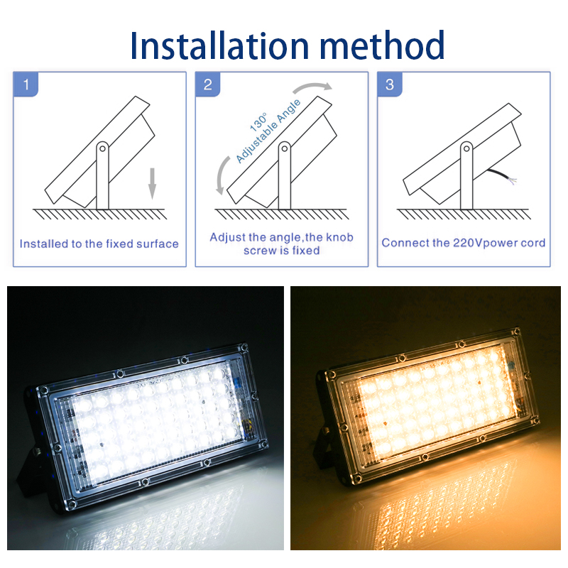 Led Flood Light 50W FloodLight AC220V LED Street Lamp Waterproof Landscape Lighting 230V 240V Led Spotlight Outdoor Lighting