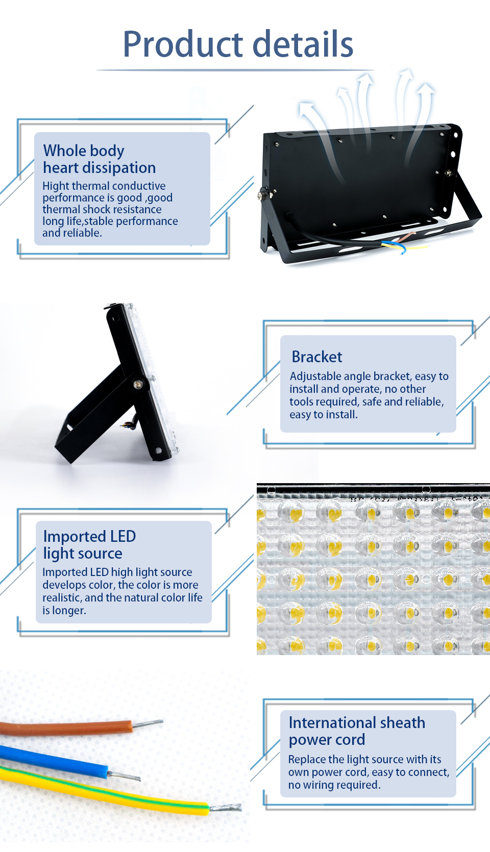 Led Flood Light 50W FloodLight AC220V LED Street Lamp Waterproof Landscape Lighting 230V 240V Led Spotlight Outdoor Lighting