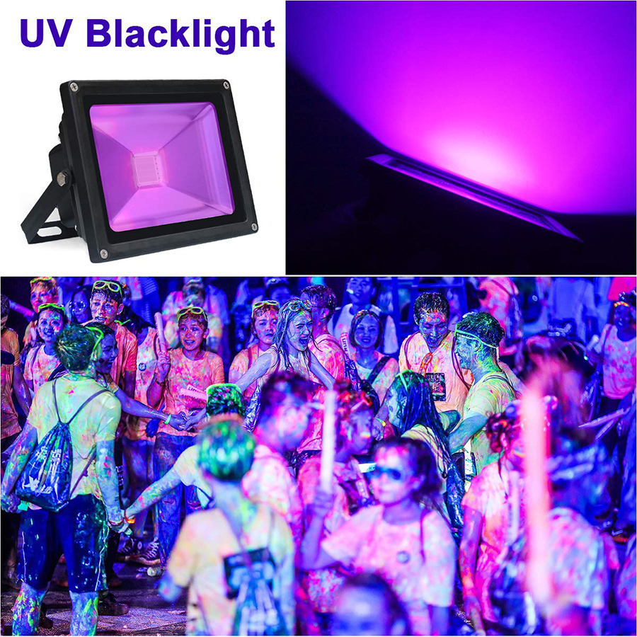 UV LED Black Light 10W 20W 30W Ultra Violet UV LED Floodlight IP65 Waterproof AC85V-265V LED Stage Lamp for Bar Halloween Party