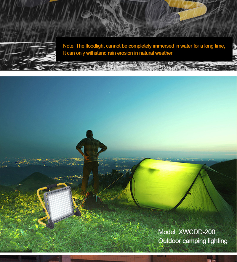 Rechargeable 100W Led Flood lights Outdoor Floodlight Spotlight IP65 Waterproof LED Reflector Building Light LED Street Lamp