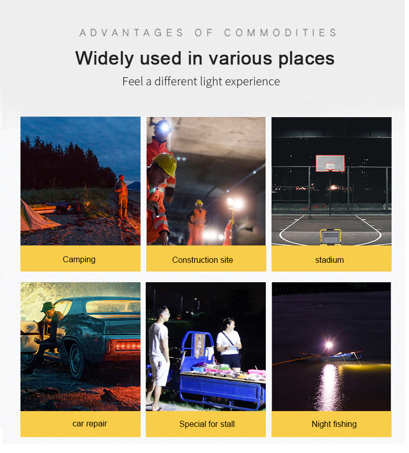 Rechargeable 100W Led Flood lights Outdoor Floodlight Spotlight IP65 Waterproof LED Reflector Building Light LED Street Lamp