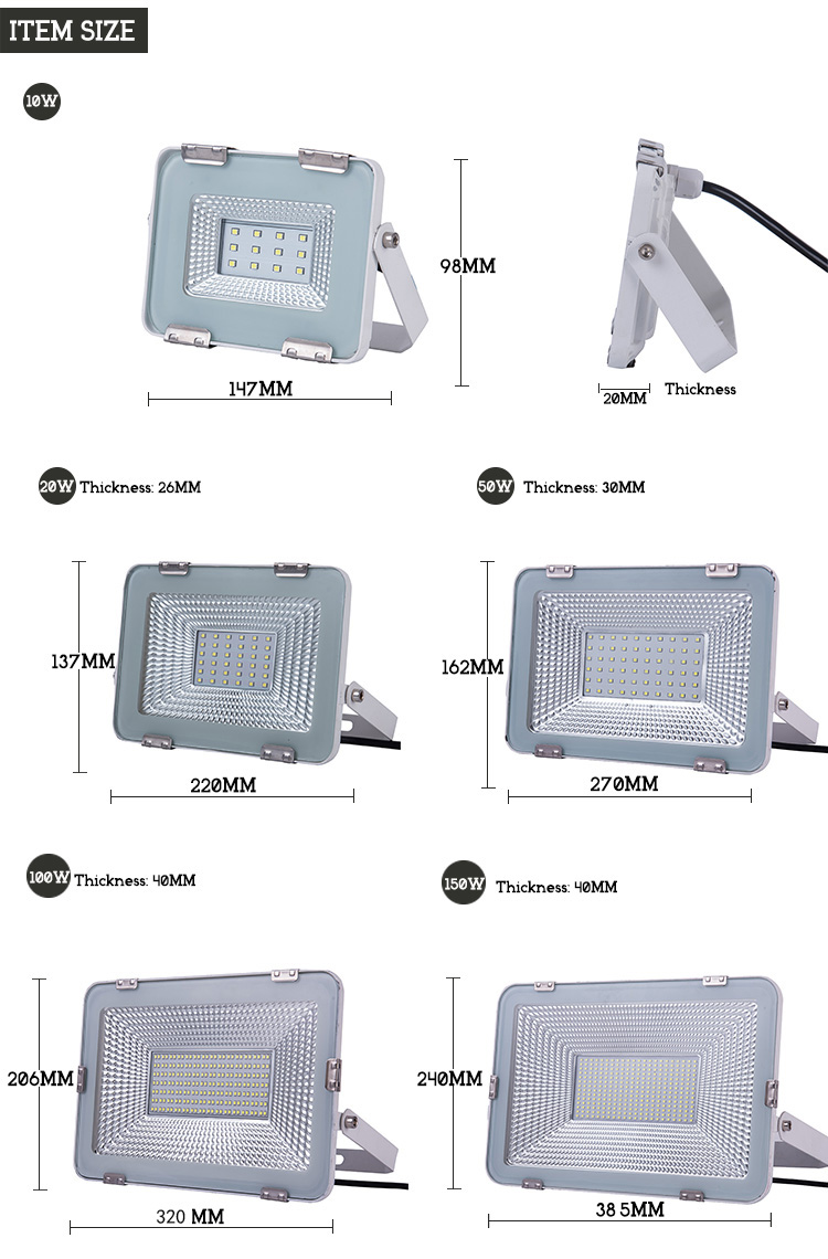SMD LED Flood Light 10W 20W 30W 50W Floodlight IP65 Waterproof 100W 150W LED Spotlight Refletor LED Outdoor Lighting Garden Lamp
