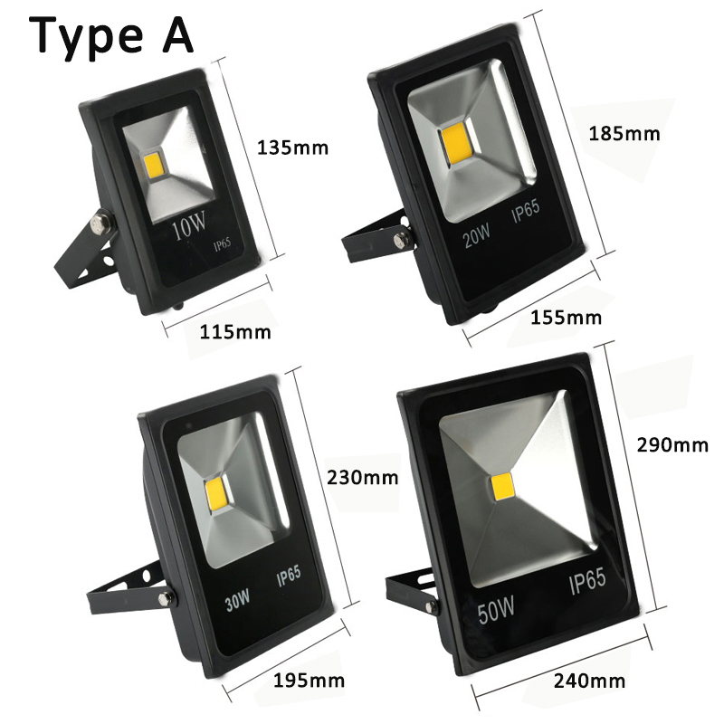 12V LED Floodlights 10W 20W 30W 50W IP65 Outdoor DC12-24V LED Spotlights IP65 Waterproof Floodlight for Boat and Swim Pool