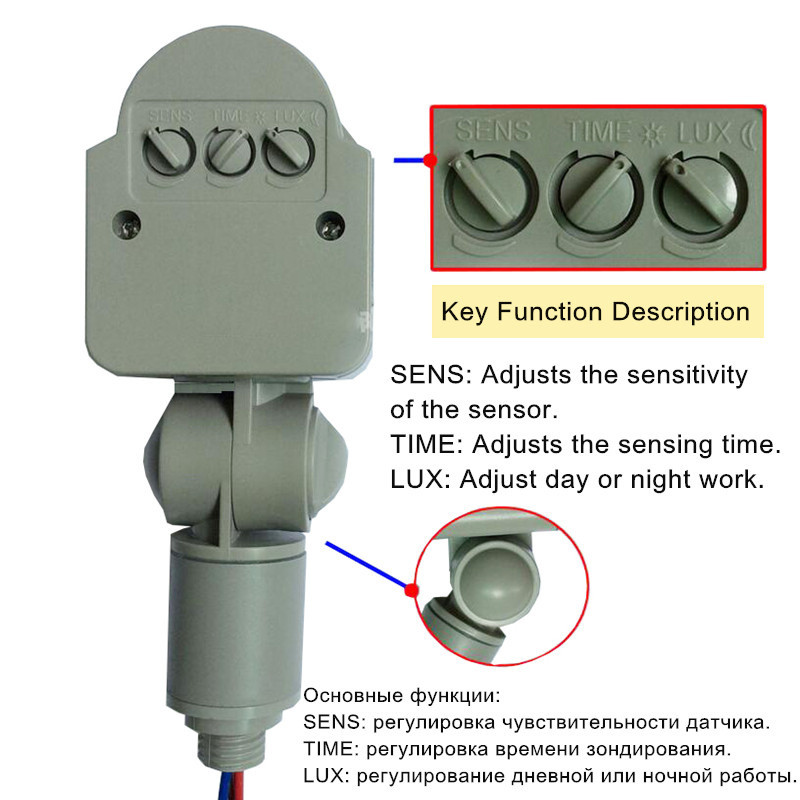 LED PIR Motion Sensor Adjustable Floodlight 20W 60W Waterproof IP65 220V Floodlight Garden Spotlight Outdoor Wall Lamp Spotlight