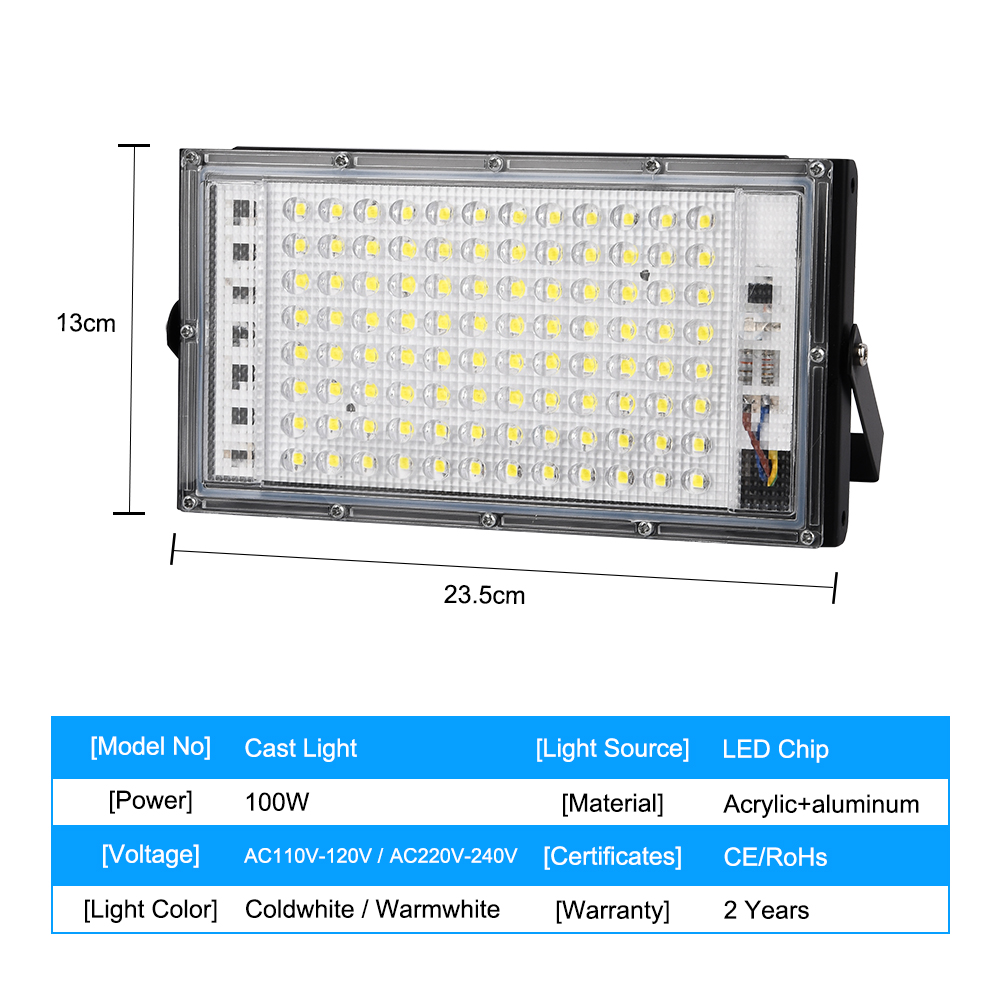 100W Led Flood Light AC 220V 230V 110V Outdoor Floodlight Spotlight IP65 Waterproof LED Street Lamp Landscape Lighting