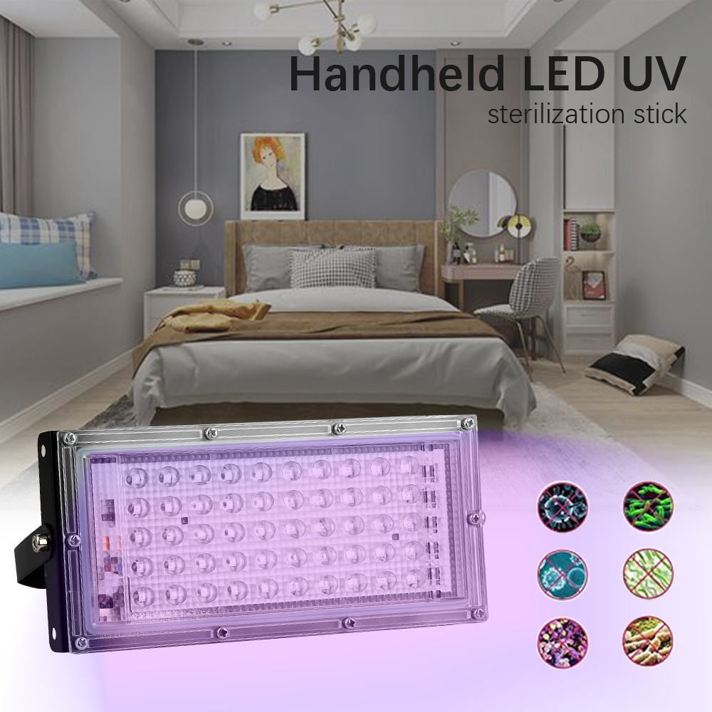 UV Flood Light 50LED 50W UV Germicidal Lamp Spotlight Floodlight Outdoor Garden Uvc Lamp Sterilizer UV Sterilizer