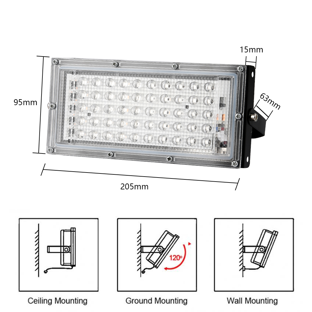 UV Flood Light 50LED 50W UV Germicidal Lamp Spotlight Floodlight Outdoor Garden Uvc Lamp Sterilizer UV Sterilizer