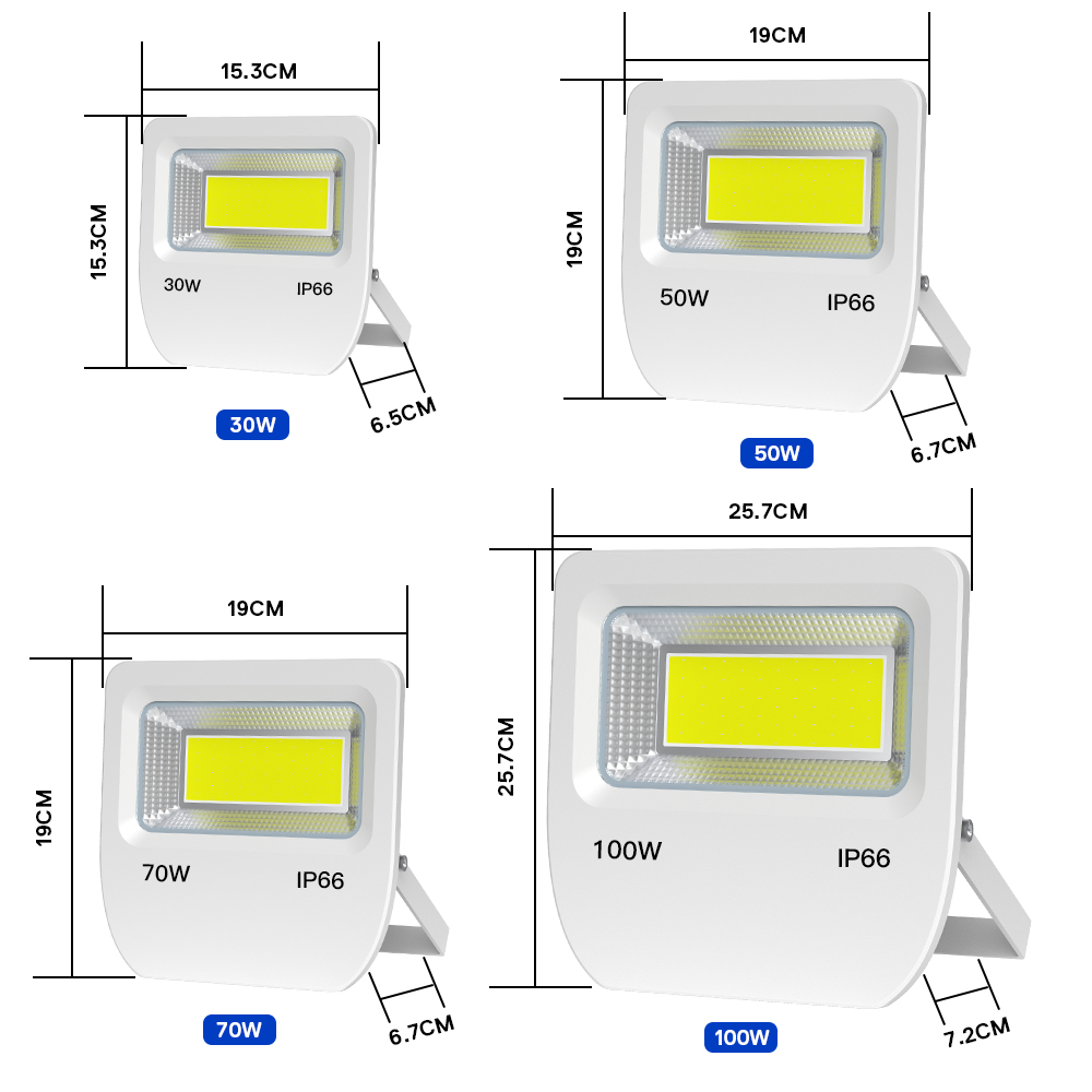 LED FloodLight 30W 50W 100W Reflector LED Flood Light Spotlight Wall Outdoor Lighting Waterproof IP66