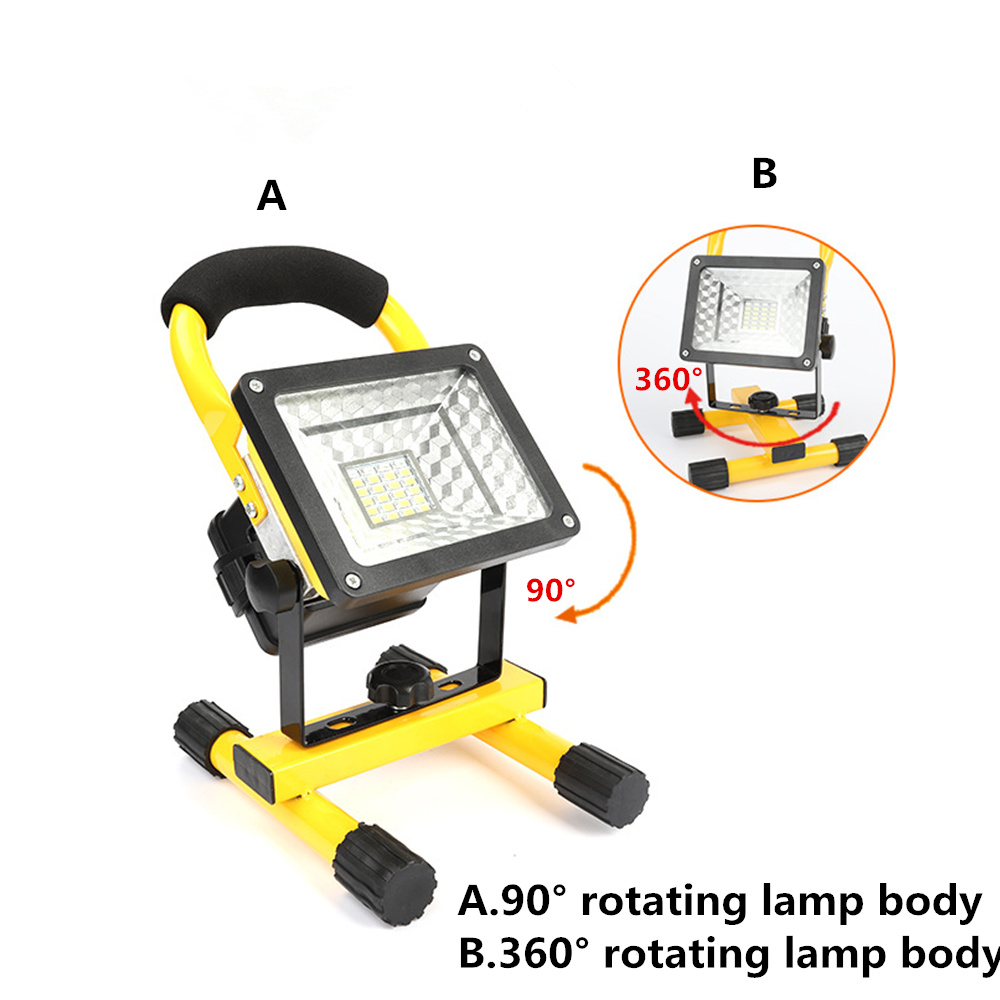 Night Light 30W LED Spotlight 24 Leds Portable Work Flood Lamp Light 3000lm Rechargeable Floodlight For Outdoor Camping Lampe