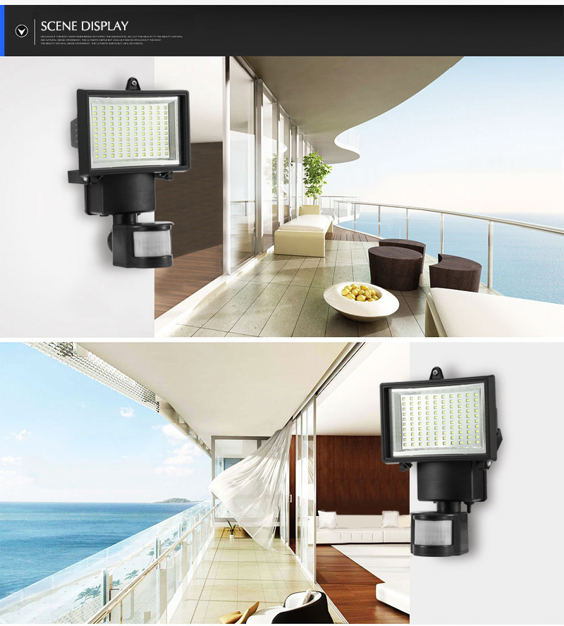 100 LED Solar Light Outdoor Sensor Security Garden Light PIR Motion Sensor Emergency Lamp Path Wall Solar Lamps