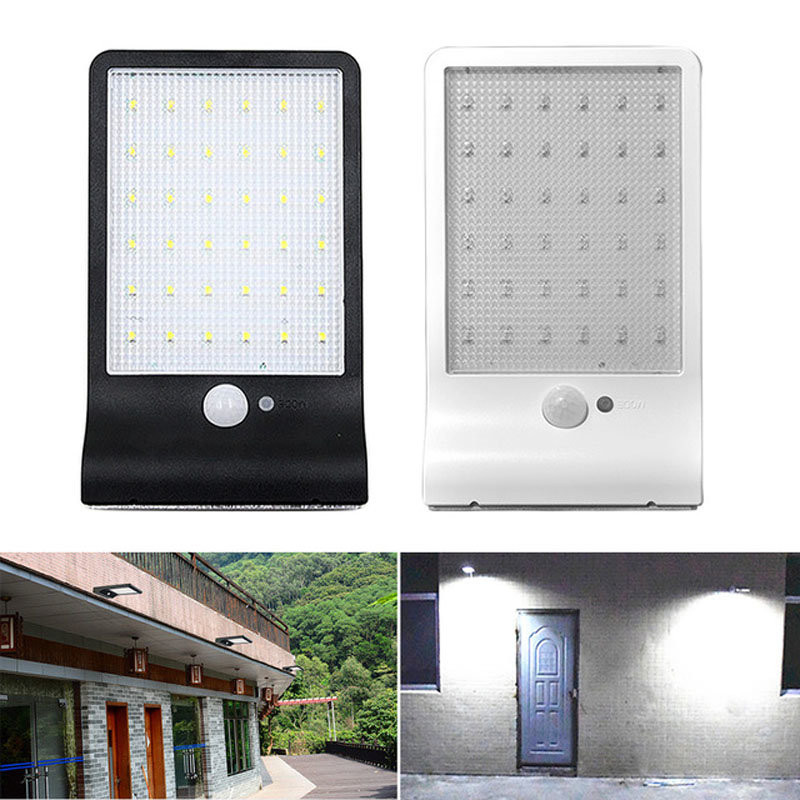 10pcs Outdoor Street Waterproof Wall Lights 450LM 36 LED Solar Power Street Light PIR Motion Sensor Light Garden Security Lamp