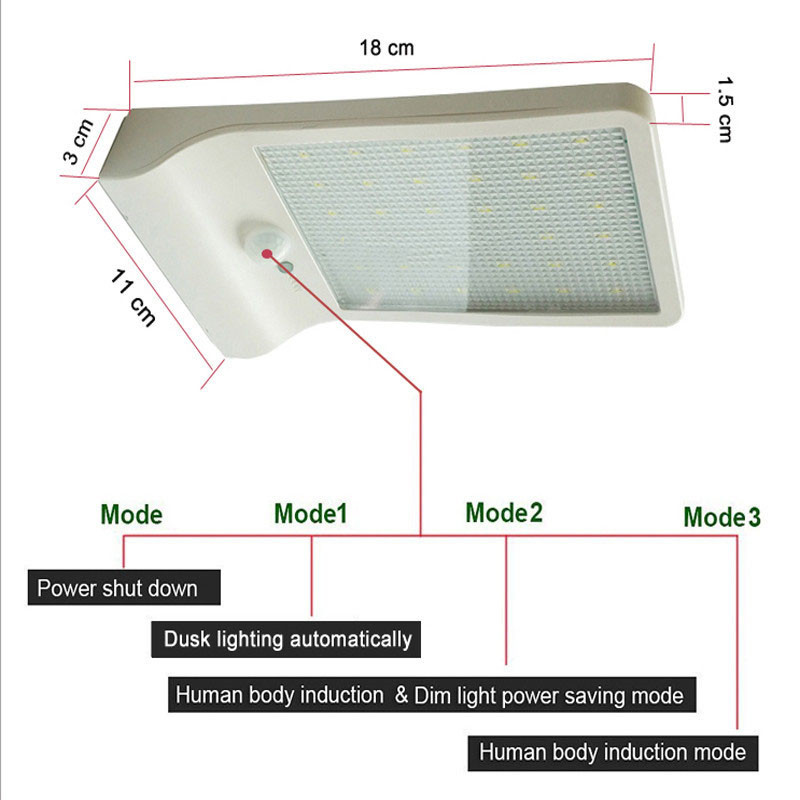 10pcs Outdoor Street Waterproof Wall Lights 450LM 36 LED Solar Power Street Light PIR Motion Sensor Light Garden Security Lamp