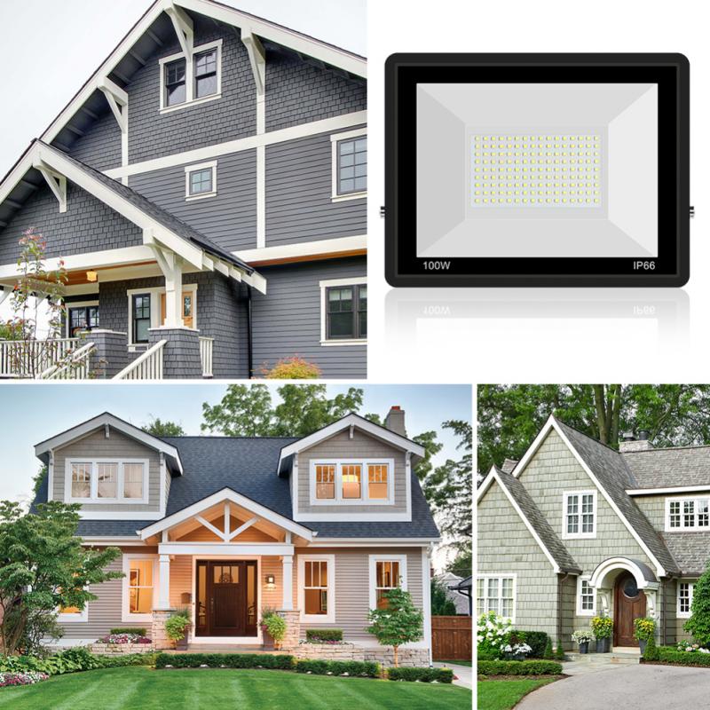 LED Floodlight PIR Motion Sensor 220V 10W 20W 30W 50W 100W Waterproof IP66 Outdoor Induction Lighting Garden Decoration