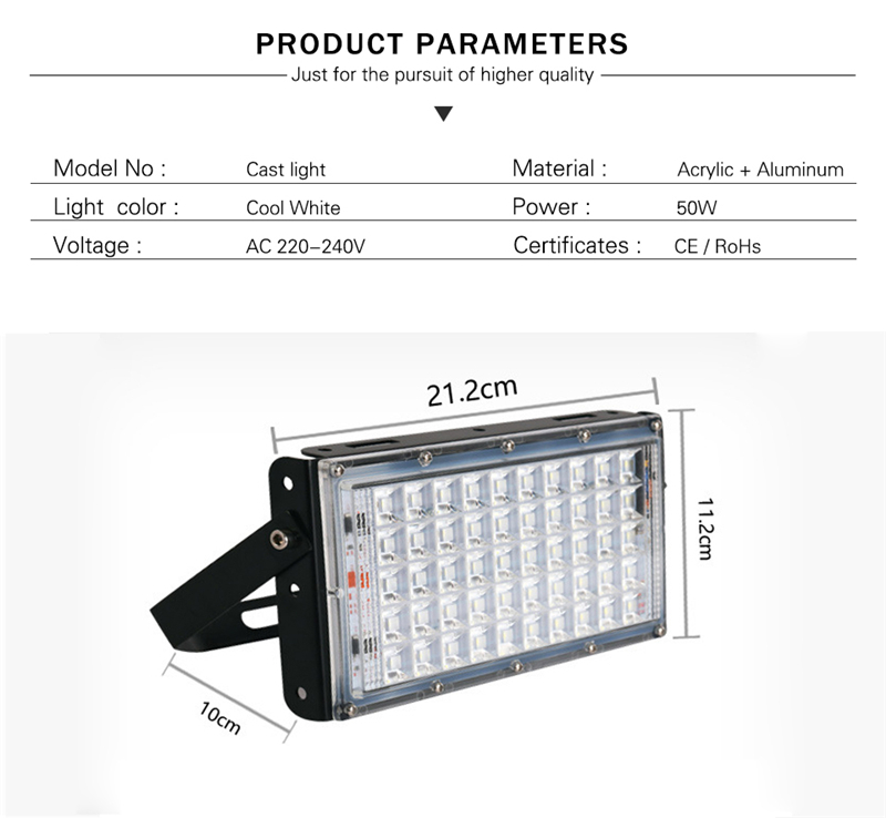 180-240V Floodlight Lamp Outdoor Spot Light Super Bright Factory Photography Market Lamp 50W/100W Waterproof