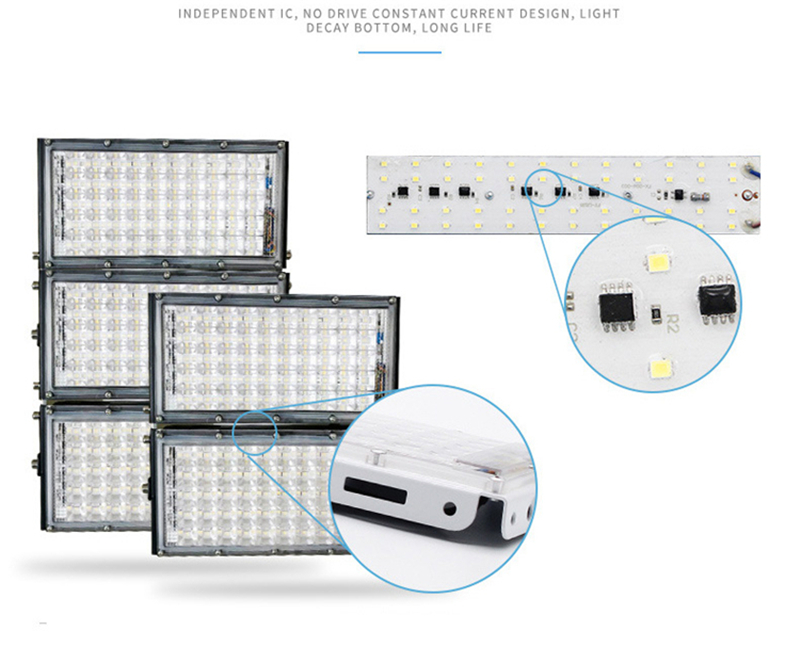 180-240V Floodlight Lamp Outdoor Spot Light Super Bright Factory Photography Market Lamp 50W/100W Waterproof