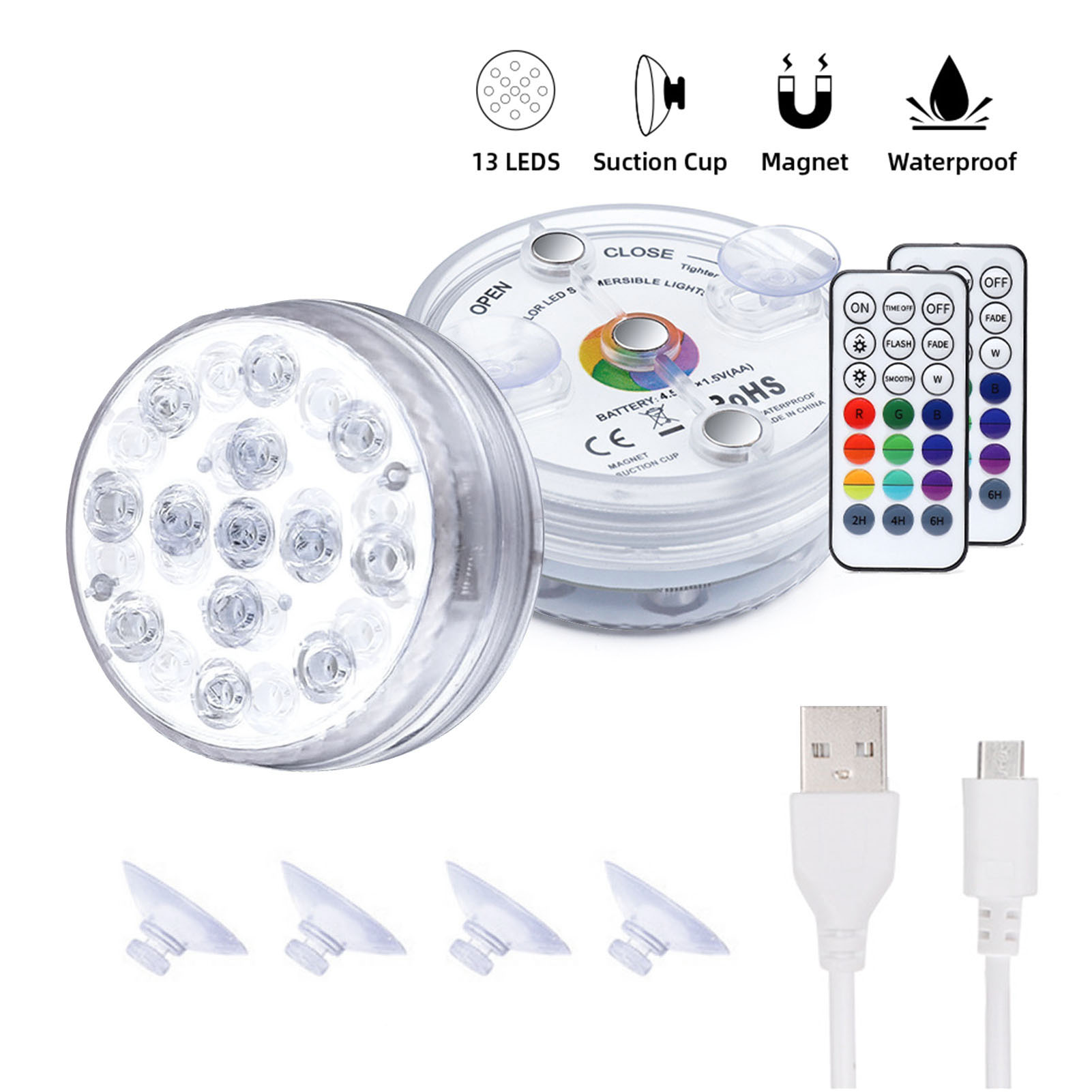 Underwater Light USB Rechargeable Swimming Pool Lamp LED Pool Lights Underwater