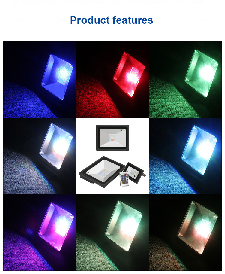 10W 20W 30W 50W RGB/Cool White / Warm white LED Flood Light Exterior Spotlight IP65 LED Outdoor Light