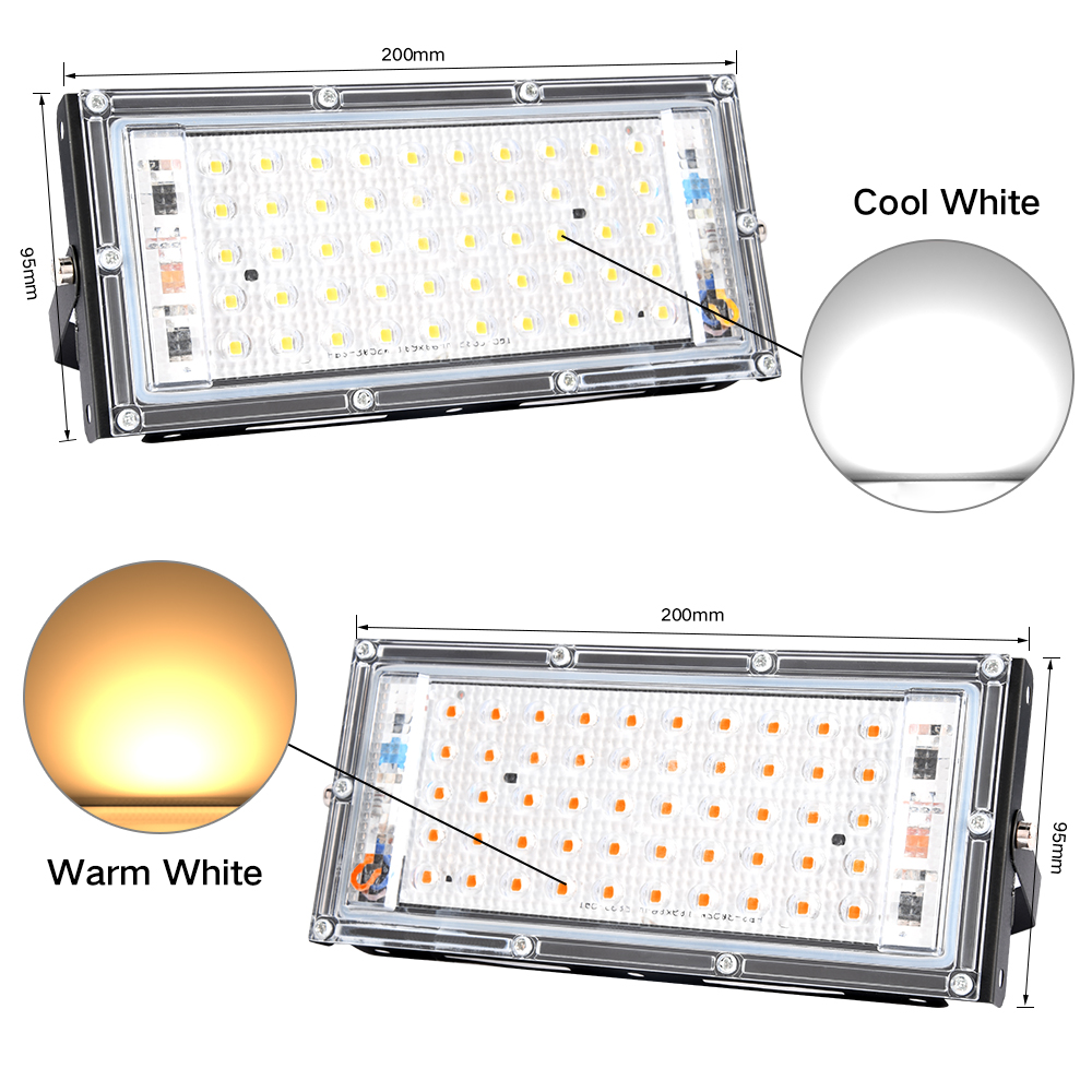 50W LED Flood Light AC 220V 230V 240V Outdoor Spotlight Waterproof IP66 Reflector Led Street Lamp Garden Square Landscape light