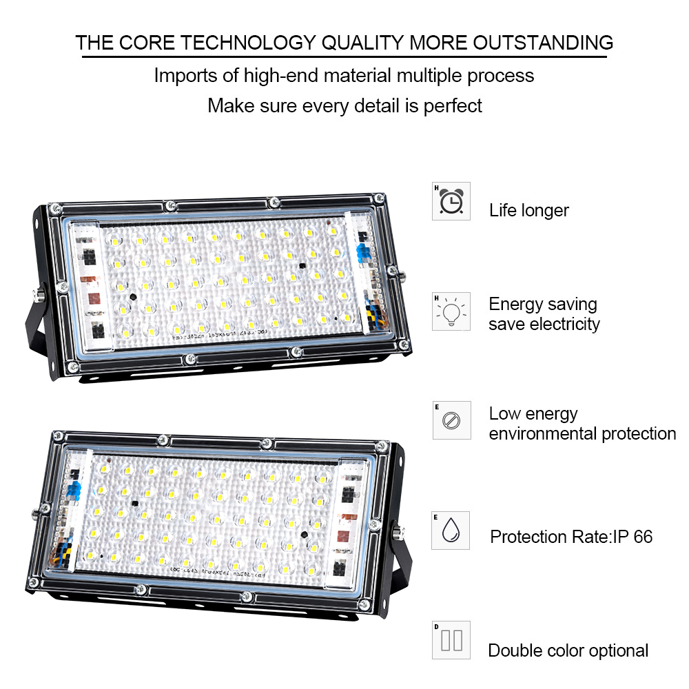 50W LED Flood Light AC 220V 230V 240V Outdoor Spotlight Waterproof IP66 Reflector Led Street Lamp Garden Square Landscape light