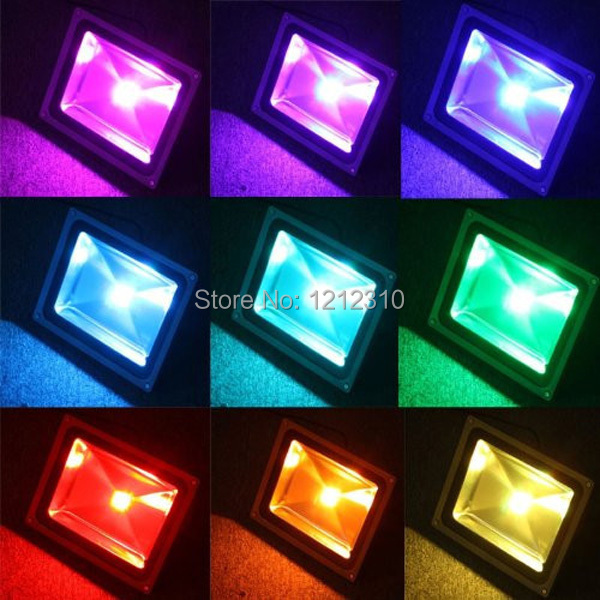 10W 20W 30W 50W LED Flood Light IP65 Waterproof 85-265V high power outdoor Green Red Blue RGB Floodlight Lamp