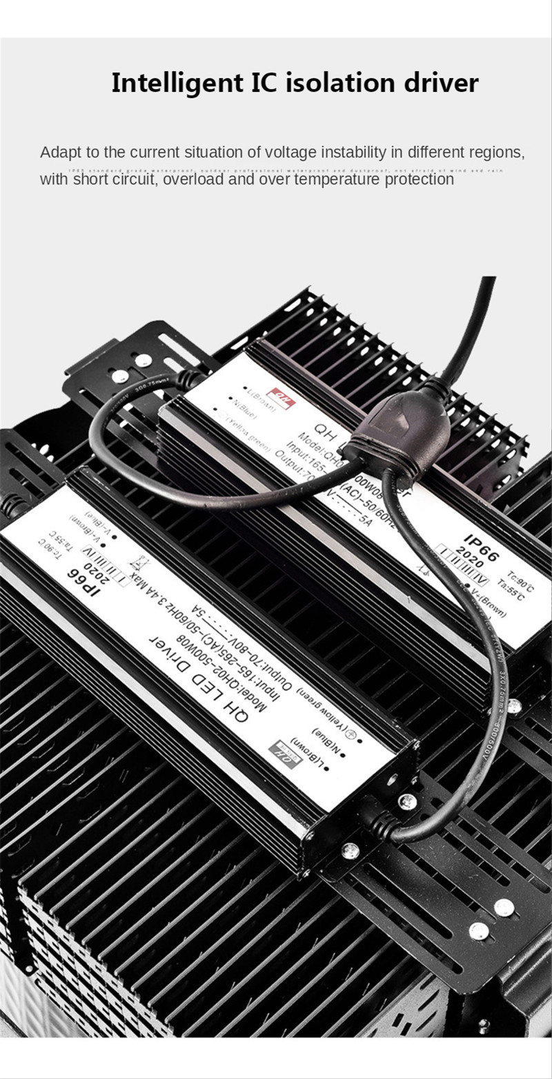 Outdoor Floodlight Spotlight High-power LED Construction Site Lighting Super Bright Searchlight Ip65 Waterproof 600W 800W 1000W