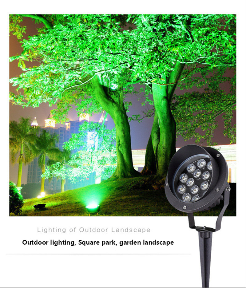 LED Outdoor Flood Light Patio Tree Lights Waterproof Landscape Light Lawn Ground Floodlight Colorful RGB AC220V 12W 18W 24W Lamp