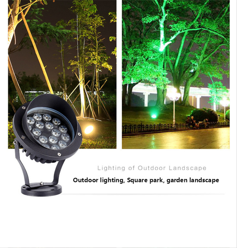 LED Outdoor Flood Light Patio Tree Lights Waterproof Landscape Light Lawn Ground Floodlight Colorful RGB AC220V 12W 18W 24W Lamp