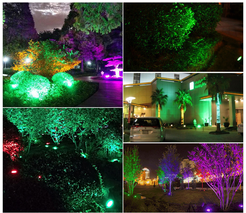 LED Outdoor Flood Light Patio Tree Lights Waterproof Landscape Light Lawn Ground Floodlight Colorful RGB AC220V 12W 18W 24W Lamp