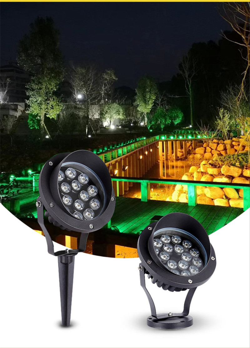 LED Outdoor Flood Light Patio Tree Lights Waterproof Landscape Light Lawn Ground Floodlight Colorful RGB AC220V 12W 18W 24W Lamp