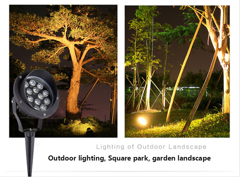 LED Outdoor Flood Light Patio Tree Lights Waterproof Landscape Light Lawn Ground Floodlight Colorful RGB AC220V 12W 18W 24W Lamp