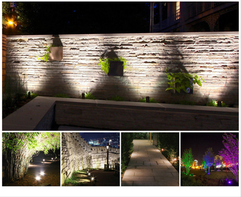 LED Outdoor Flood Light Patio Tree Lights Waterproof Landscape Light Lawn Ground Floodlight Colorful RGB AC220V 12W 18W 24W Lamp