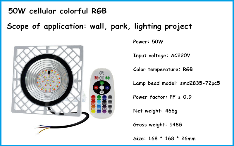 LED Projection Light Remote Control Colorful RGB Floodlight Outdoor Landscape Lighting Tree Lamp IP65 Waterproof 50W Garden Led