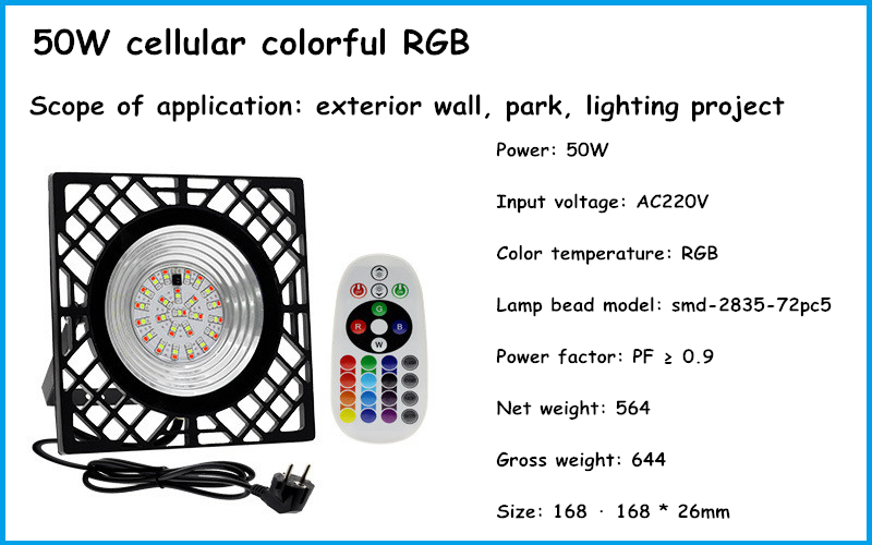 LED Projection Light Remote Control Colorful RGB Floodlight Outdoor Landscape Lighting Tree Lamp IP65 Waterproof 50W Garden Led