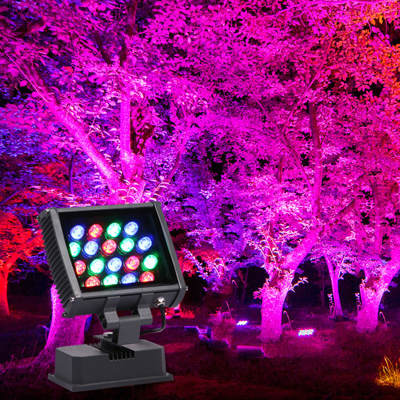 Outdoor Floodlight Projection Light Colorful Lawn Lights LED Landscape Rainproof Waterproof Lamps Garden Villa Tree Lights Wall