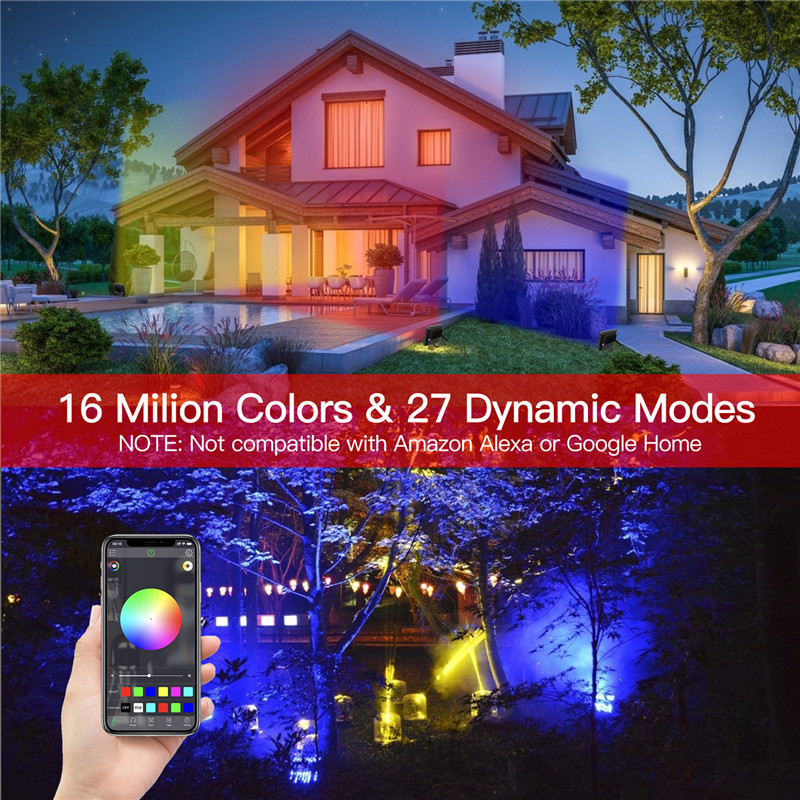 70W RGB Disco Floodlight Smart Voice Timing Spotlight Outdoor RGBW Landscape Lighting Light Christmas Decoration Light Party LED