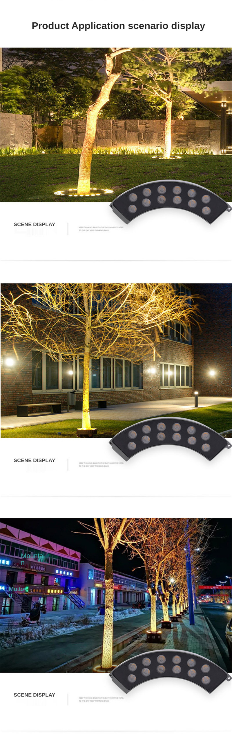 48W Tree Light Outdoor Landscape Light IP65 Waterproof 24V Landscape Lamp for Lawn Patio Pathway Garden Yard RGB Lamp Pillar