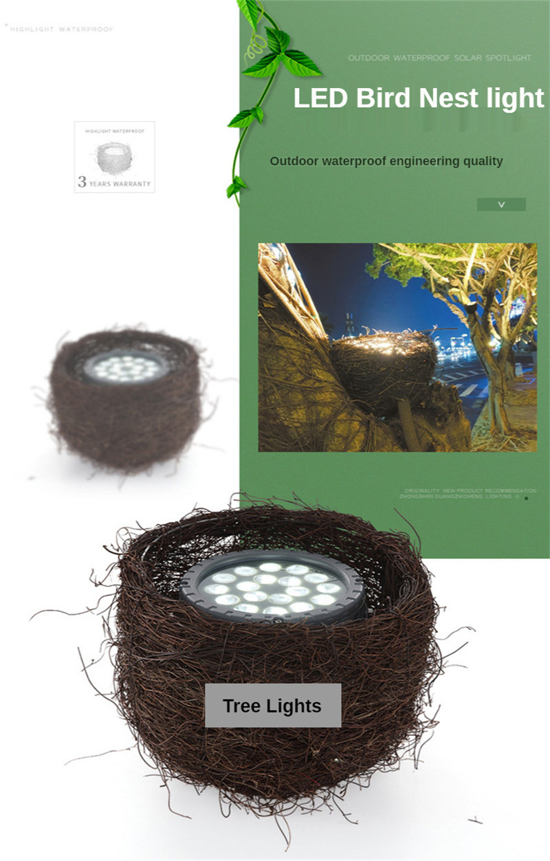 18W Lighting Led Simulation Bird's Nest Light Bird's Nest Tree Light Outdoor Waterproof Garden Lighting Landscape Lighting 220V