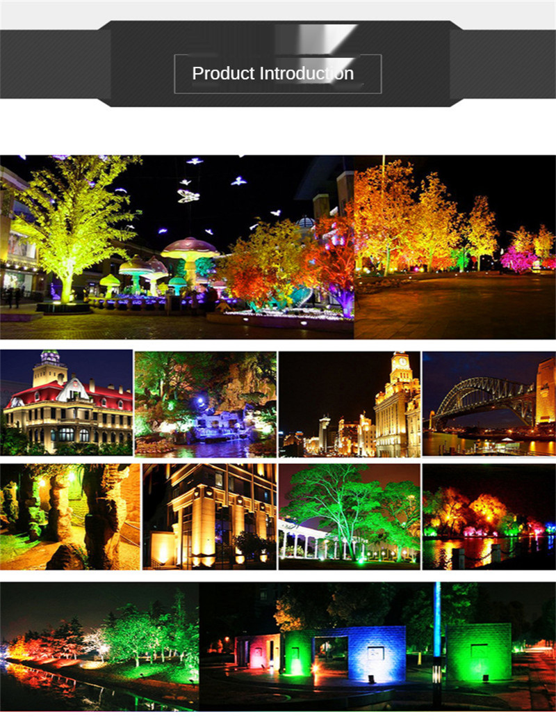 Tree Light Landscape Lights RGB Flood Light Garden Spotlight Christmas Atmosphere Lights Dustproof and Waterproof Outdoor Park