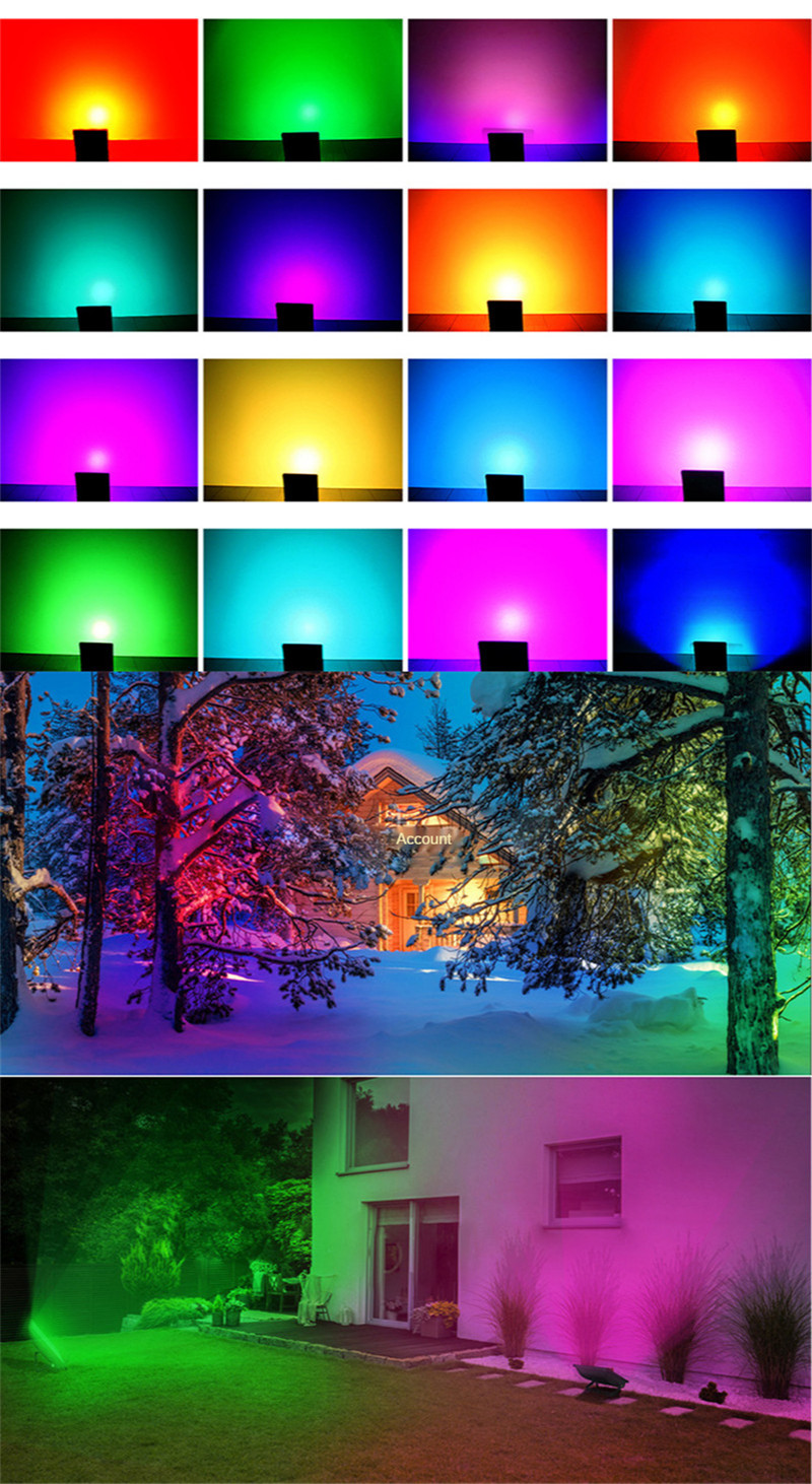 Tree Light Landscape Lights RGB Flood Light Garden Spotlight Christmas Atmosphere Lights Dustproof and Waterproof Outdoor Park