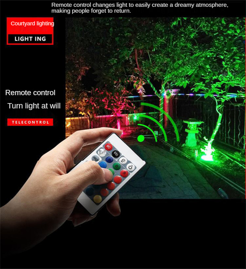 Garden Spotlight RGB Colorful Floodlight Tree Light Courtyard Lighting Landscape Lighting Street Lamp Remote Control 100W 150W