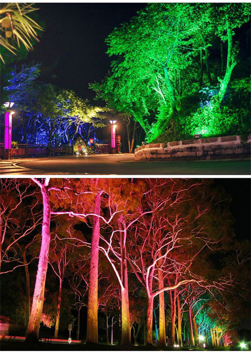 Garden Spotlight RGB Colorful Floodlight Tree Light Courtyard Lighting Landscape Lighting Street Lamp Remote Control 100W 150W