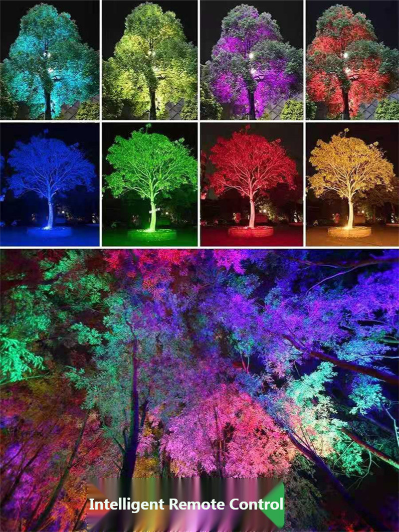 Floodlight Led Spotlight Outdoor Tree Light LED Colorful RGB Garden Light Christmas Lights IP66 Waterproof Landscape Lighting