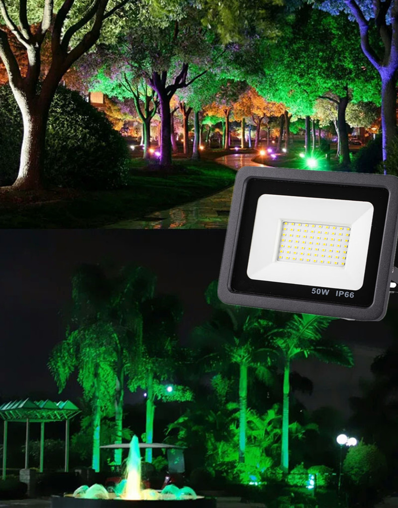 Tree Lights Led 50W Led 100W Floodlight Spotlight Outdoor RGB Colorful Led Projector Light Garden Spotlight IP66 Waterproof