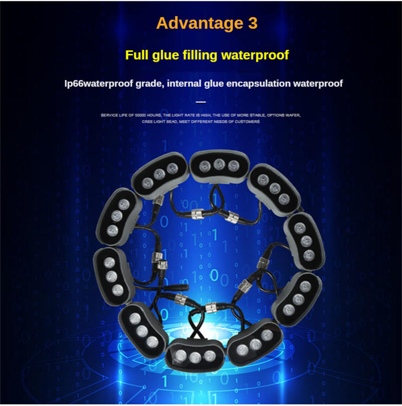 Garden Light Outdoor Landscape Lighting Tree Lights Can Be Spliced Chain Type Hoop Lamp 30W DC24V IP65 Waterproof Lawn Lamps