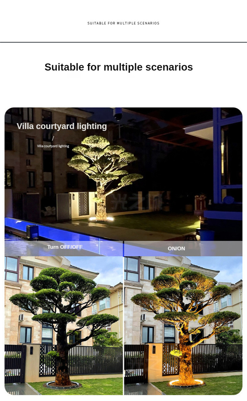 Garden Light Road Stud Colorful Outdoor Pillar Light Tree Lights Courtyard Villa Landscape Yard Lawn Lamp DC24V 96W Ground Light