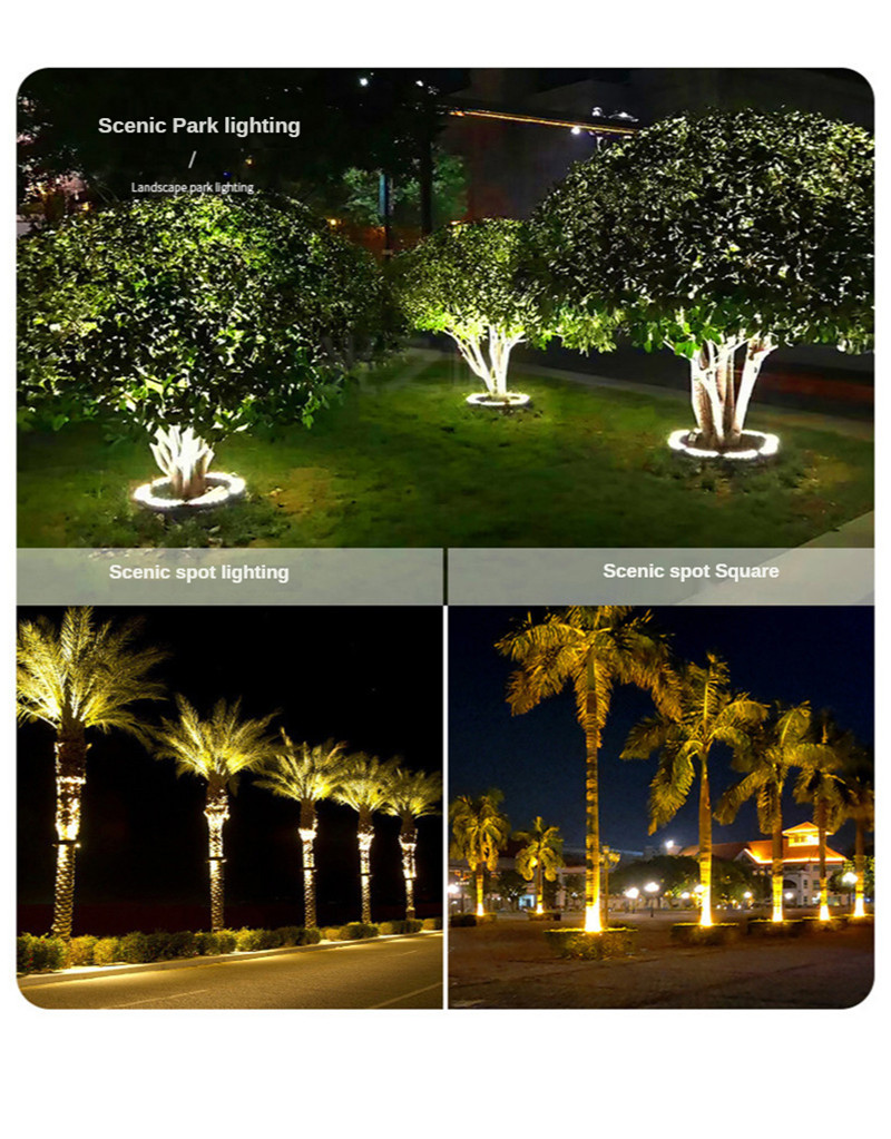 Garden Light Road Stud Colorful Outdoor Pillar Light Tree Lights Courtyard Villa Landscape Yard Lawn Lamp DC24V 96W Ground Light