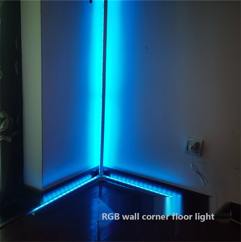 Nordic Led RGB Wall Corner Floor Lamp Living Room Sofa Bedroom Bedside Vertical Lamp Stitching DIY Projector Light App Remote