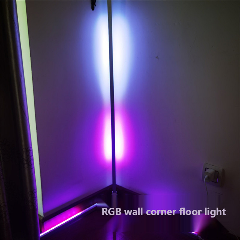 Nordic Led RGB Wall Corner Floor Lamp Living Room Sofa Bedroom Bedside Vertical Lamp Stitching DIY Projector Light App Remote